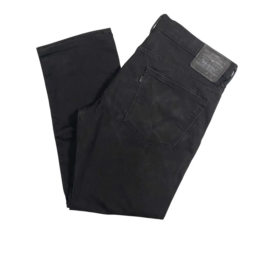 Levi's 513 Slim Straight Flex‎ Black Jeans Men's W36 L30 Stretch Denim